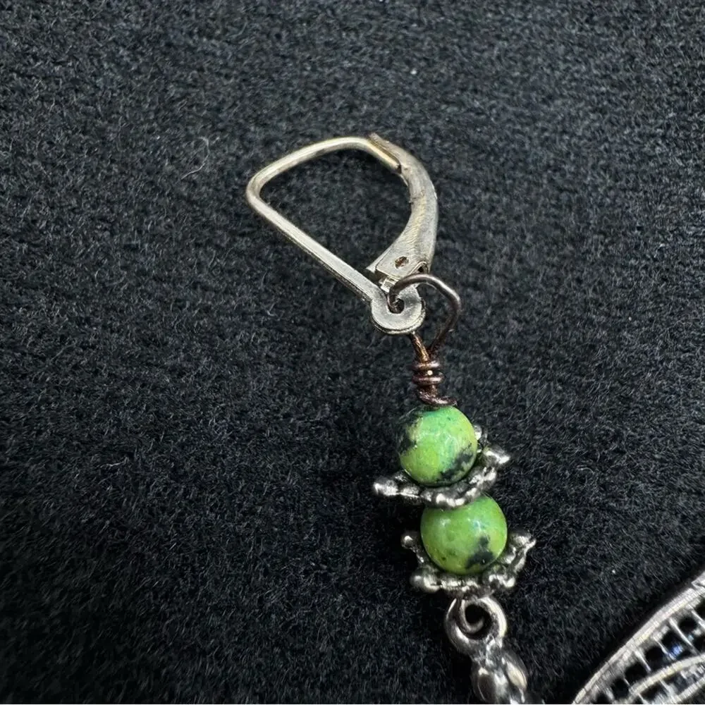 925 Stering Silver Dragonfly Dangle Hook Earrings Boho Nature Artisan Jewelry